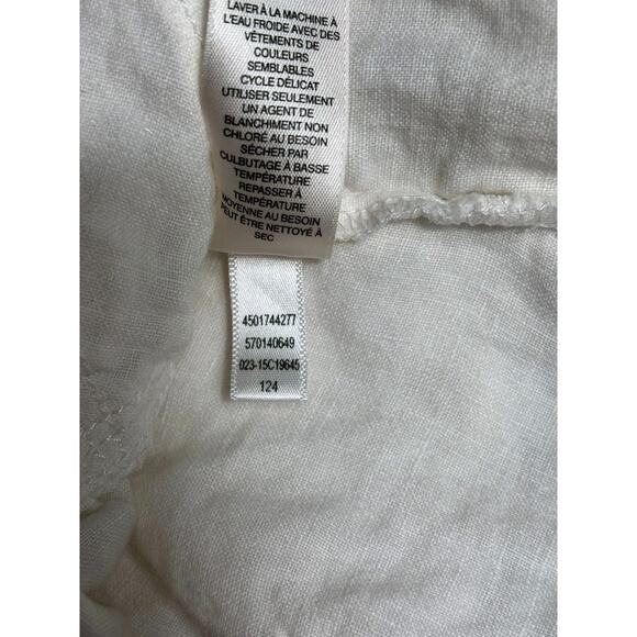 Chico's 100% Linen Blazer Jacket Womens Size 1 US 8 Ivory One Button Casual - Picture 6 of 8